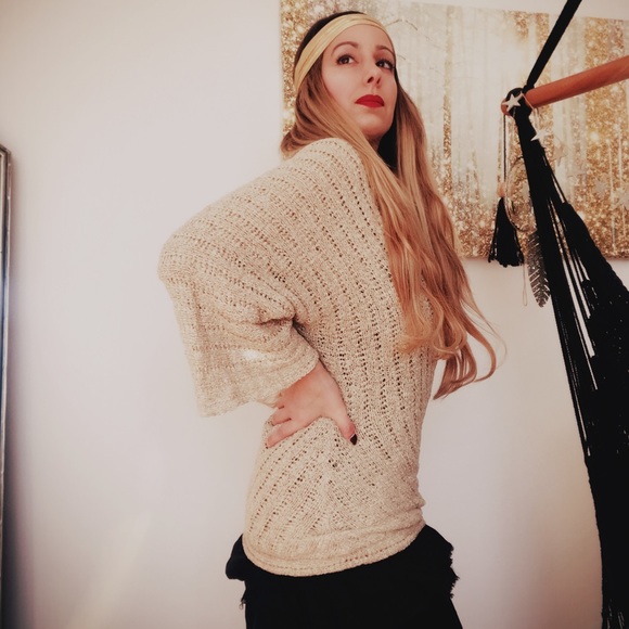 Bebe Gold Metallic Wrap Sweater - Picture 7 of 7